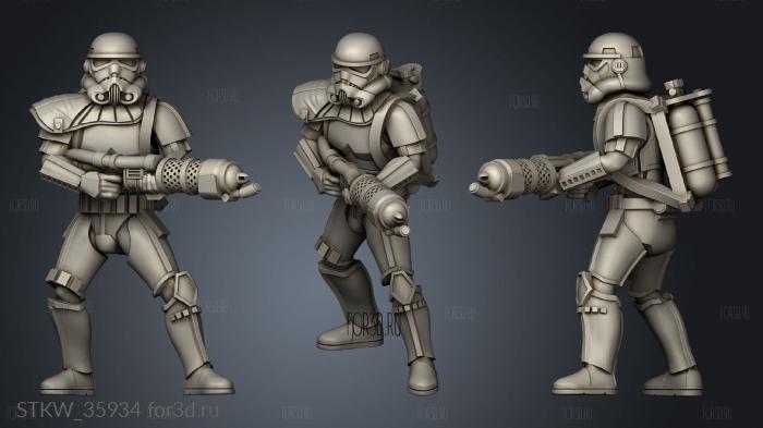 Incinerator Trooper Attack stl model for CNC