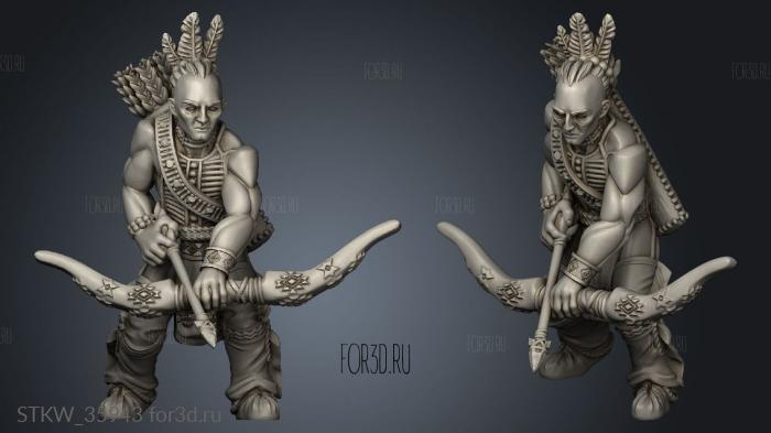 Indians War Archer stl model for CNC