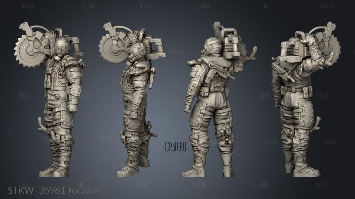 Infected Containment Operative stl model for CNC