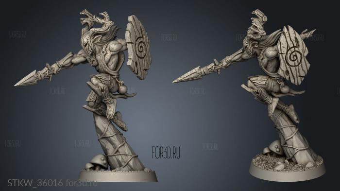 Forest Quickspear masked stl model for CNC