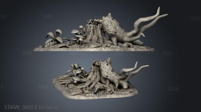 Into The Forest broken tree stl model for CNC