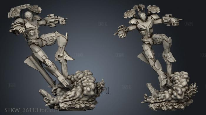 Iron Patriot Sculpture Ref stl model for CNC