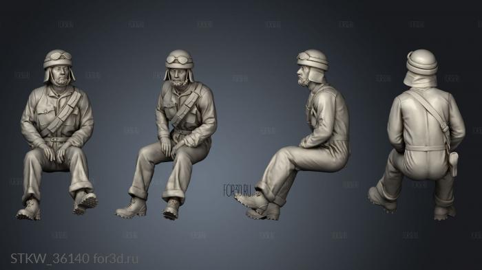 Italian Tank Crew stl model for CNC