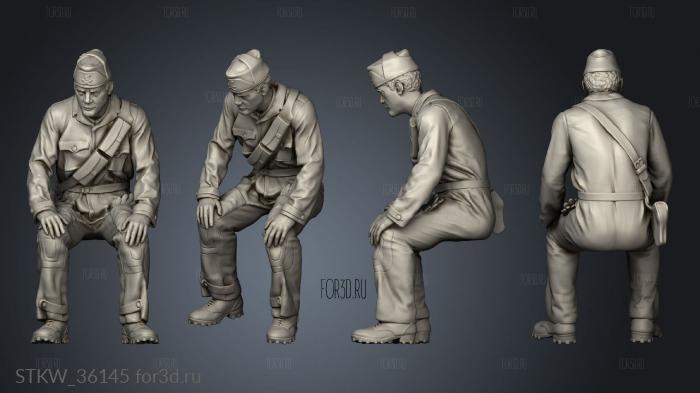 Italian Tank Crew stl model for CNC