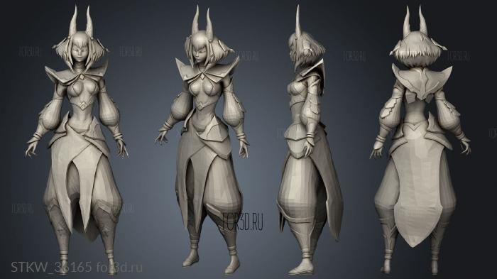 Iva and Summertime Draenei Warcraft stl model for CNC