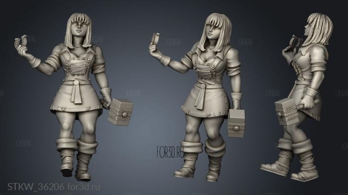 jan Peasants and Trades Branda female blacksmith 3d stl модель для ЧПУ