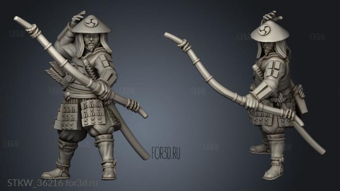 Japanese Ashigaru Bowmen 3d stl модель для ЧПУ