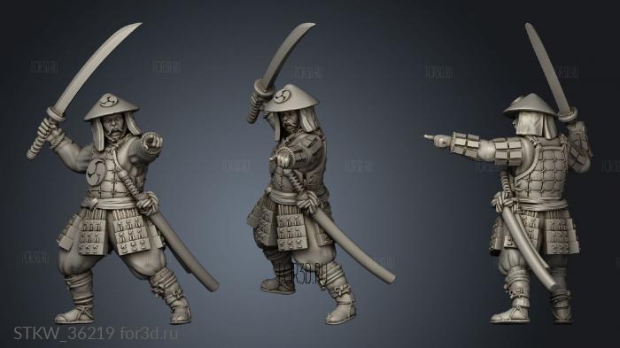 Japanese Ashigaru Command Captain 3d stl модель для ЧПУ