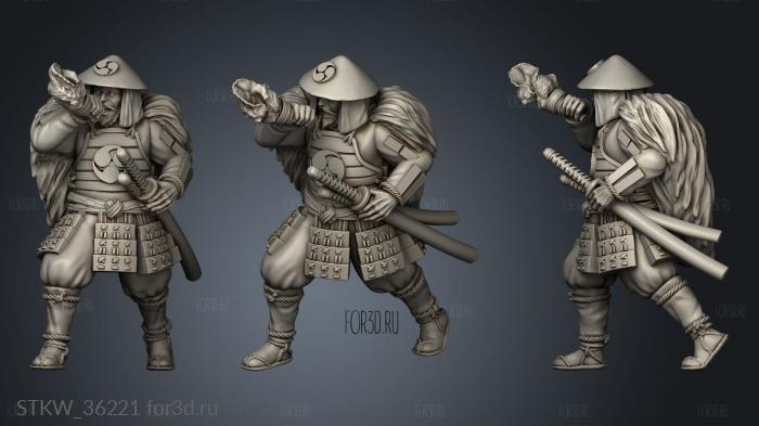 Japanese Ashigaru Command Musician 3d stl модель для ЧПУ