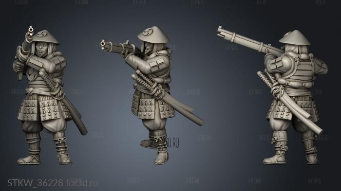 Japanese Ashigaru Musketmen Ashigaru 3d stl модель для ЧПУ