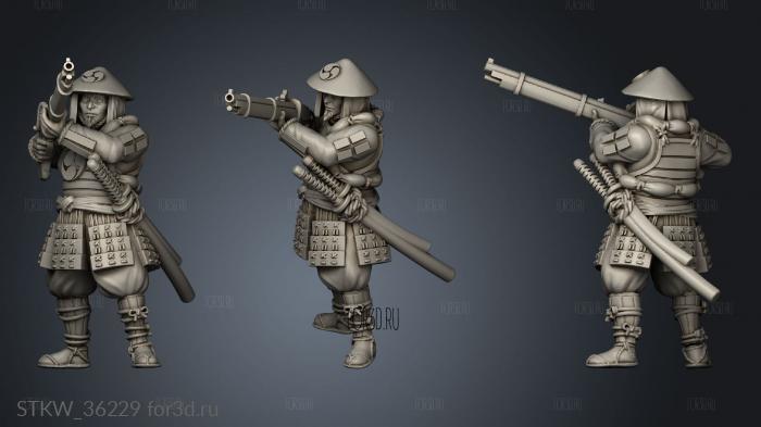 Japanese Ashigaru Musketmen Ashigaru 3d stl модель для ЧПУ