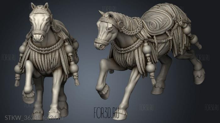 Japanese Cavalry Samurai Daimyo Horse 3d stl модель для ЧПУ