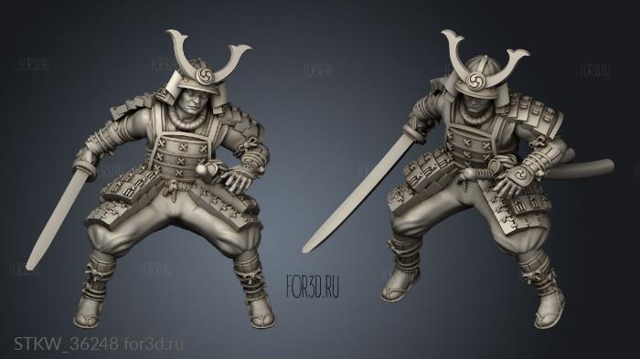 Japanese Cavalry Swordsman stl model for CNC