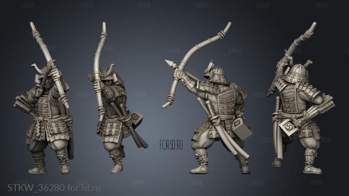 Japanese Samurai bowman stl model for CNC