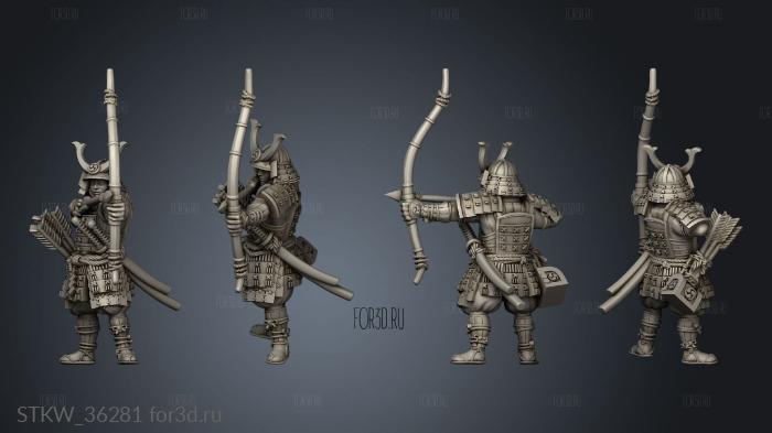 Japanese Samurai bowman stl model for CNC