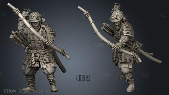 Japanese Samurai bowman stl model for CNC