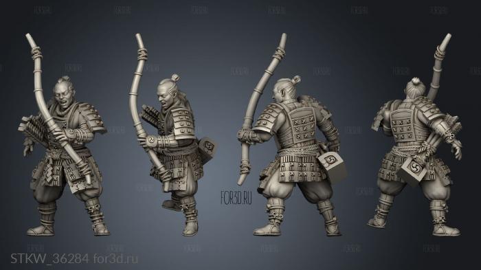 Japanese Samurai bowman stl model for CNC