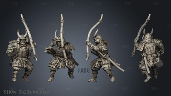 Japanese Samurai bowman stl model for CNC