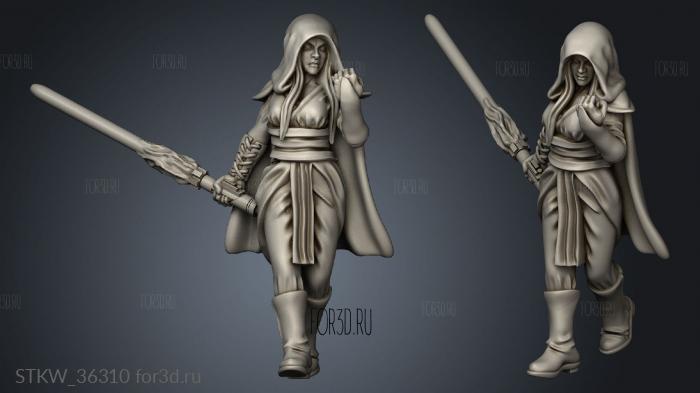 Jedi Hero hooded stl model for CNC