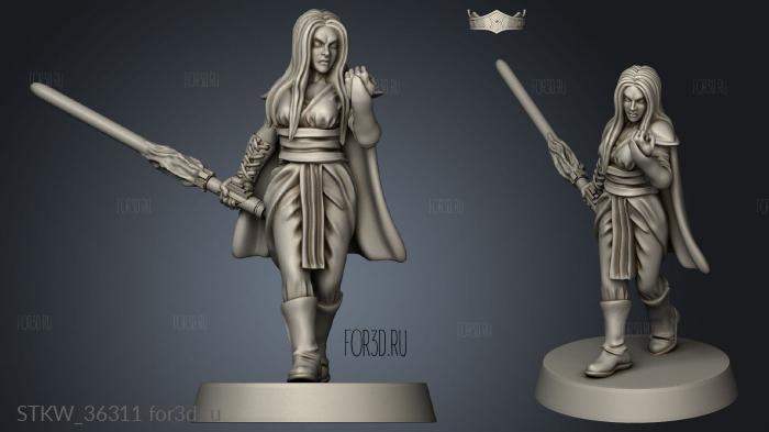 Jedi Hero infantry stl model for CNC