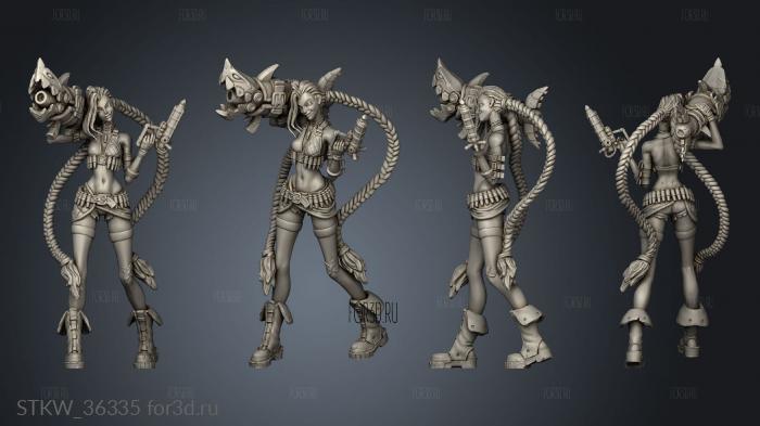 Jinx League Legends Clam stl model for CNC