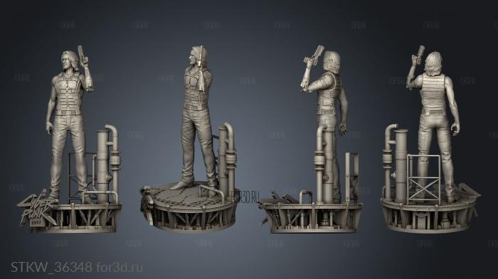 Johnny Silver Statue Cyberpunk Game Character Keanu stl model for CNC