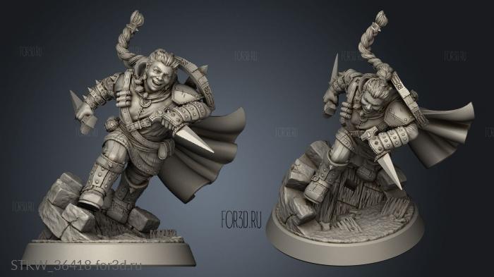 Dwarven Rogue stl model for CNC