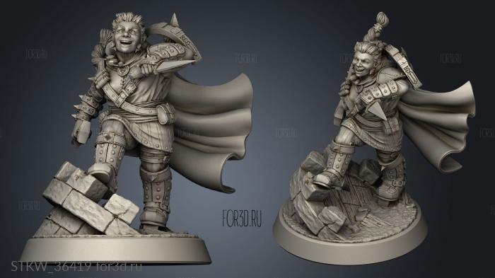 Dwarven Rogue stl model for CNC