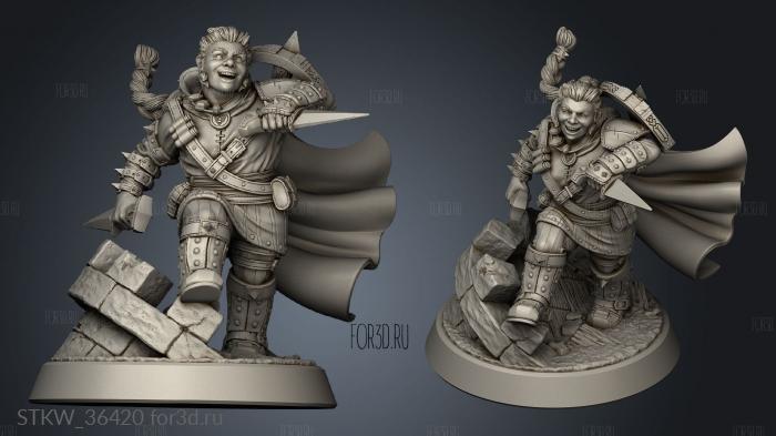 Dwarven Rogue Base stl model for CNC