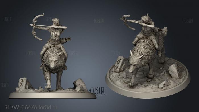 Wolf Rider stl model for CNC