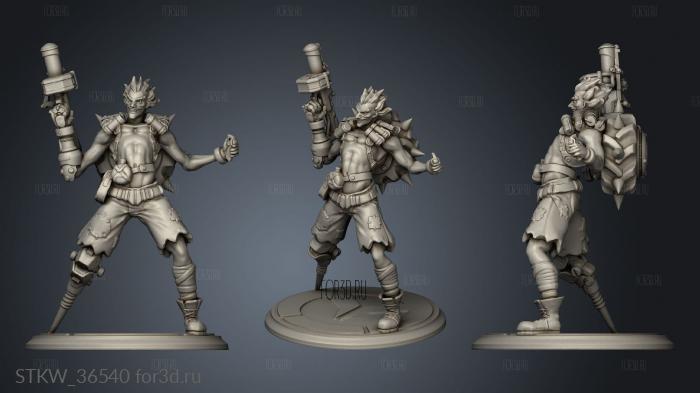 junkrat overwatch figure 3d stl модель для ЧПУ