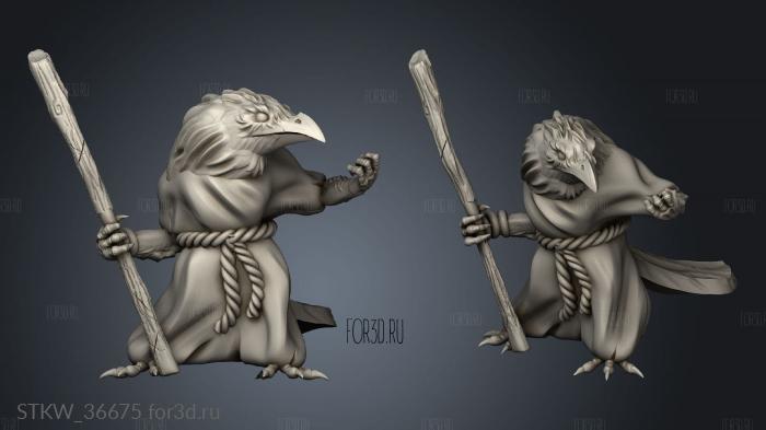 Kenku staff stl model for CNC