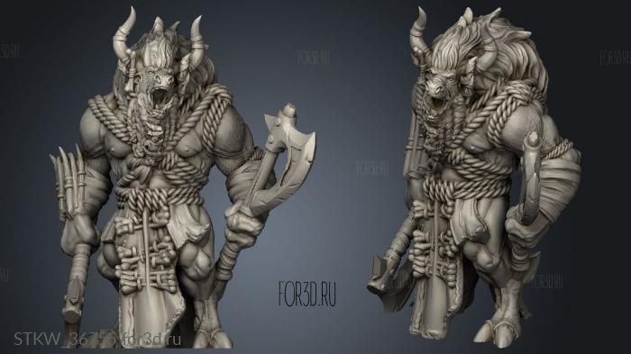 Tusk Lands Minotaur varno stl model for CNC