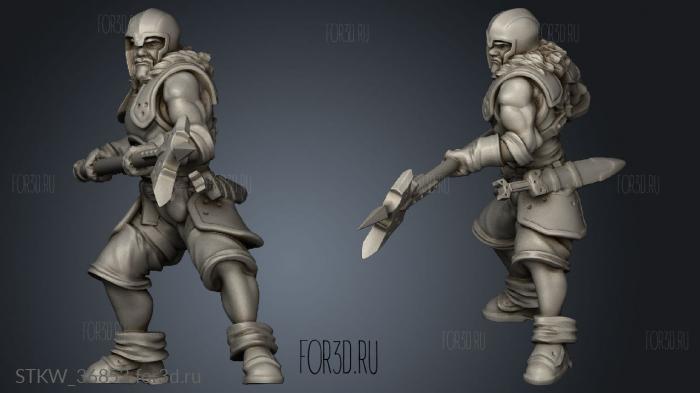 infantry halberdier stl model for CNC