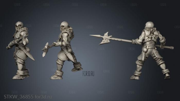 infantry halberdier stl model for CNC