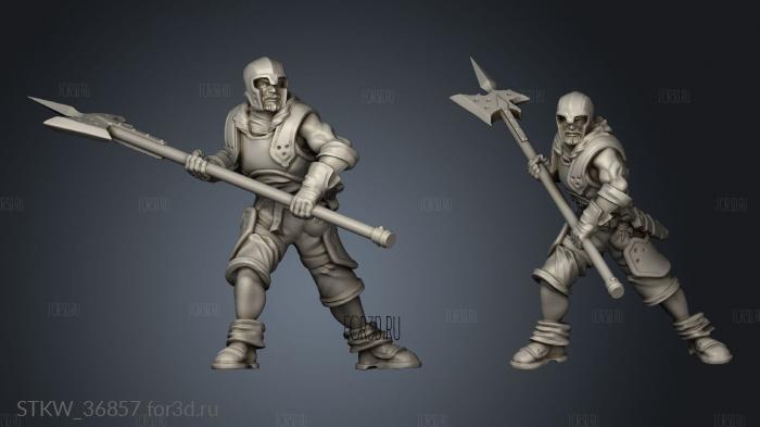 infantry halberdier stl model for CNC