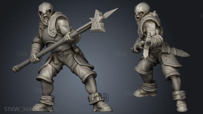 infantry halberdier stl model for CNC