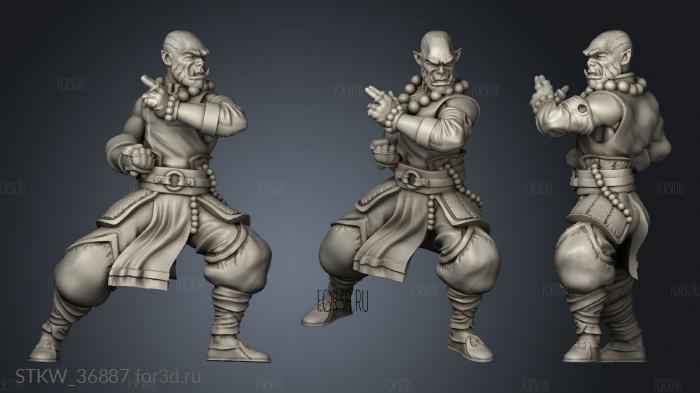 the golden lotus warrior monks monk stl model for CNC