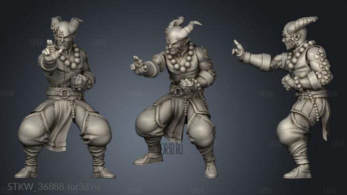 the golden lotus warrior monks monk stl model for CNC