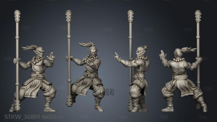 the golden lotus warrior monks monk stl model for CNC