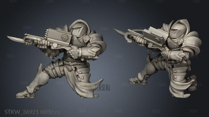 Knight crossbow kneel rep stl model for CNC