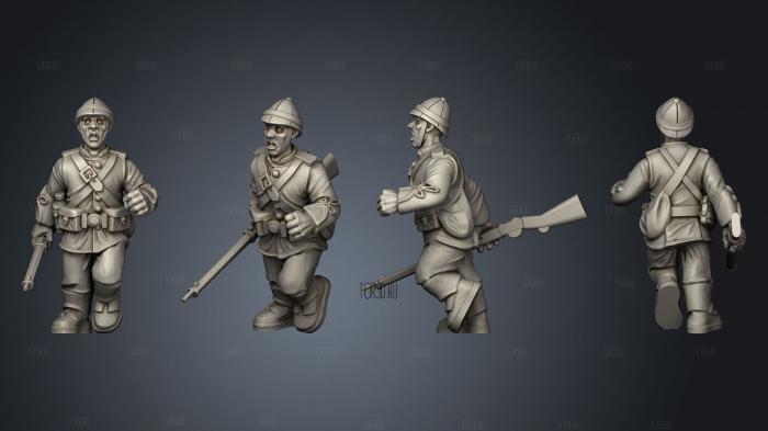 British Soldier Running stl model for CNC