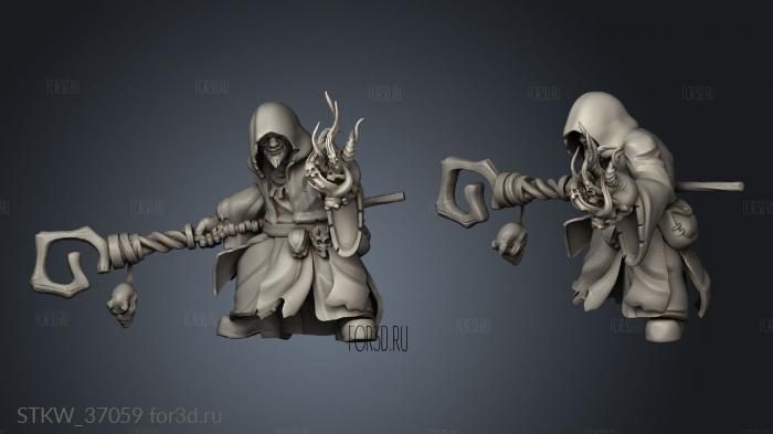 Gnome Warlock stl model for CNC