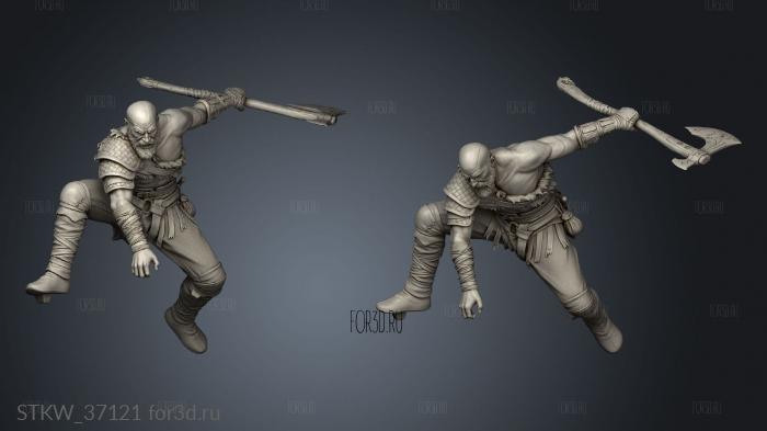 Kratos God War 3d stl модель для ЧПУ