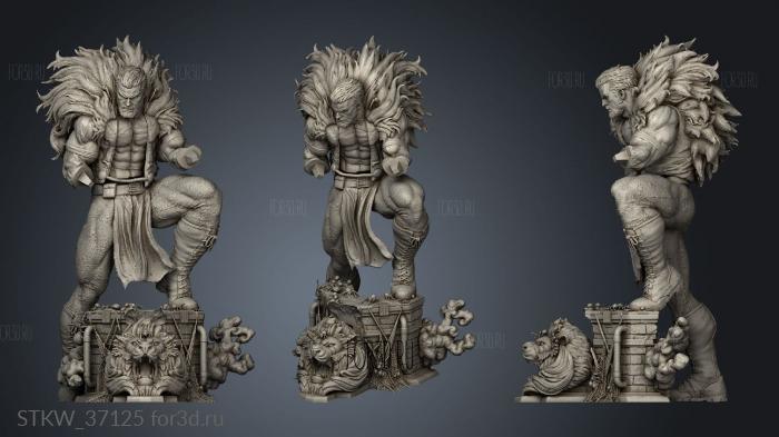 Kraven Hunter Statue and stl model for CNC