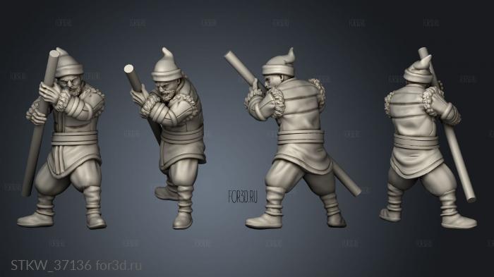 Winter Guard Pole Men stl model for CNC