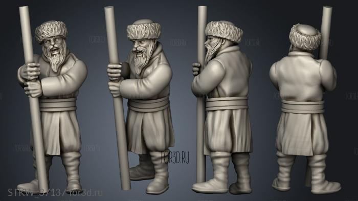 Winter Guard Pole Men stl model for CNC