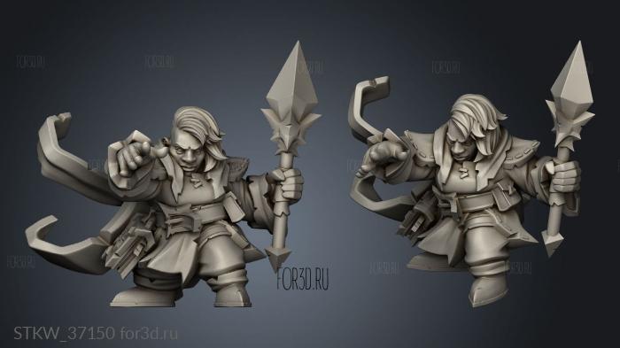 Dungeon Delvers Dark Dwarven Raiders Acolyte stl model for CNC