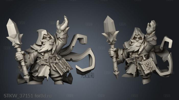 Dungeon Delvers Dark Dwarven Raiders Acolyte stl model for CNC