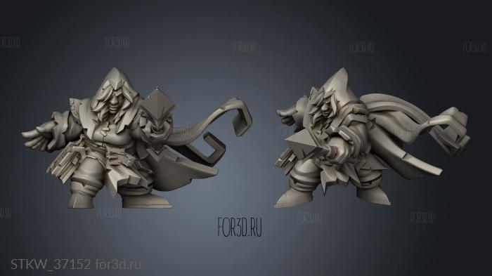 Dungeon Delvers Dark Dwarven Raiders Acolyte stl model for CNC